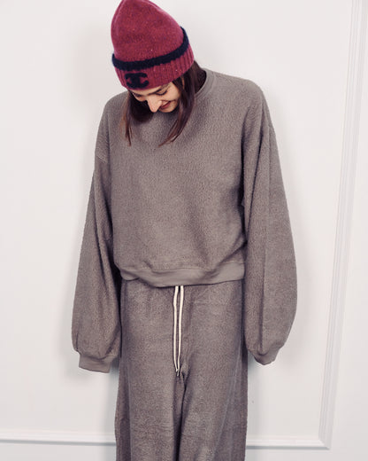 ALBA WIDE SWEATSHIRT MONOCHROME GREY