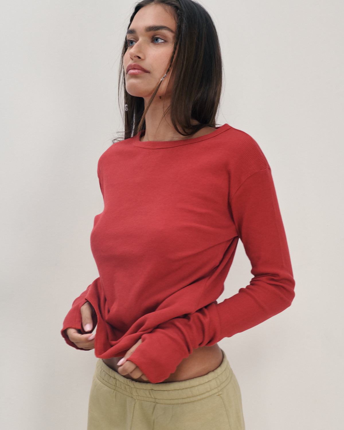 OLI RIB TEE CHERRY