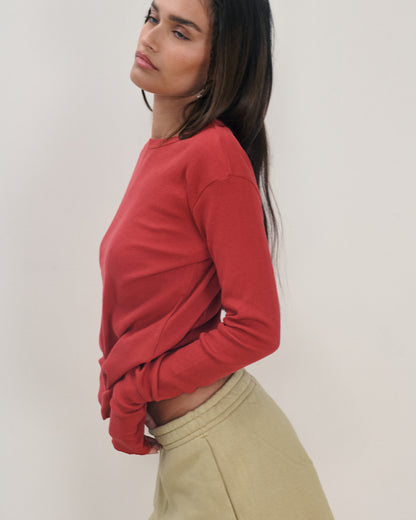 OLI RIB TEE CHERRY