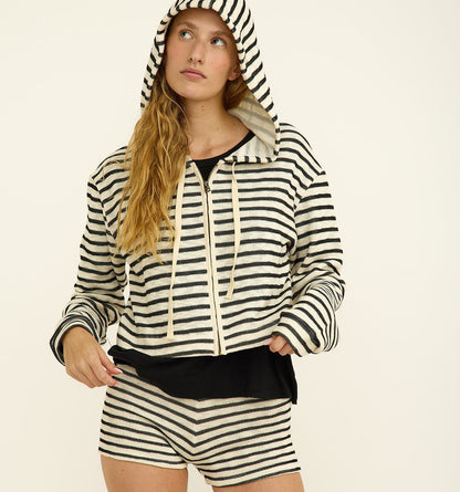 GAIA SWEATSHIRT BLACK STRIPES