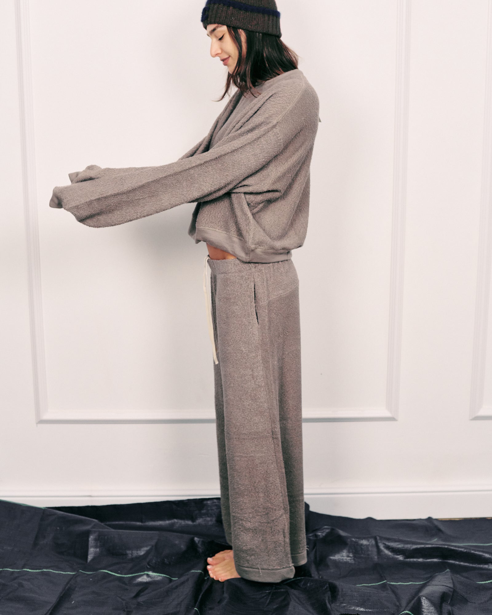ARTHUR WIDE-LEG PANTS MONOCHROME GREY