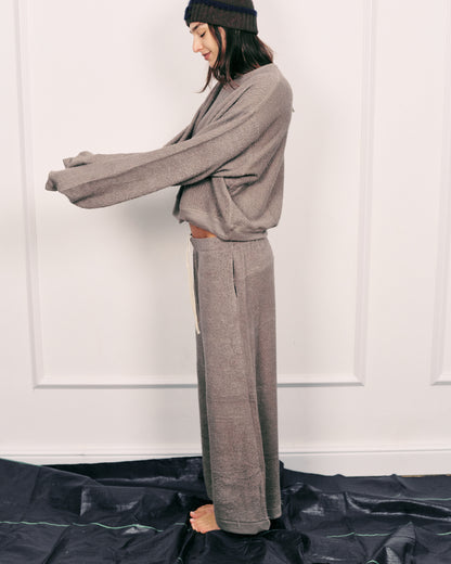 ARTHUR WIDE-LEG PANTS MONOCHROME GREY