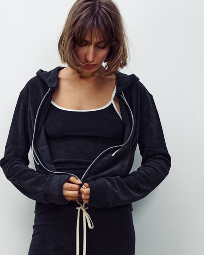 DANIEL ZIP UP EASY BLACK