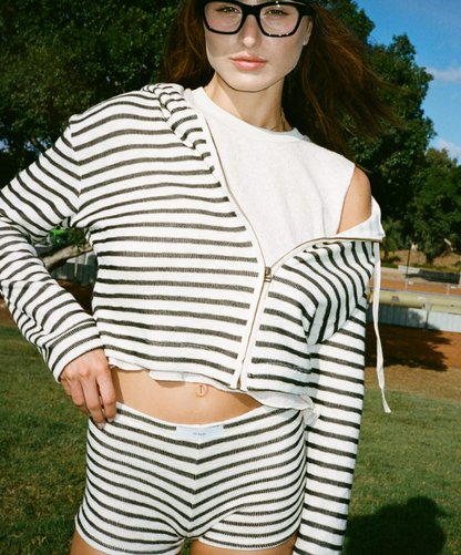 GAIA SWEATSHIRT BLACK STRIPES