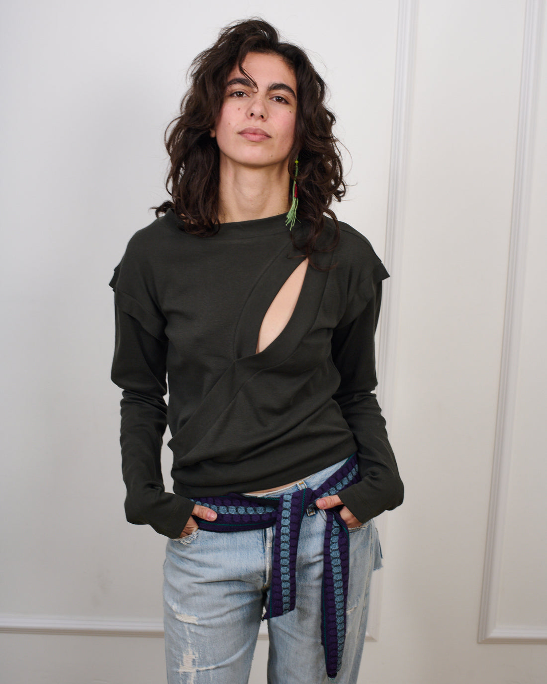 ISABEL MONOCHROME GREY TOP