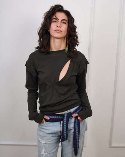 ISABEL MONOCHROME GREY TOP