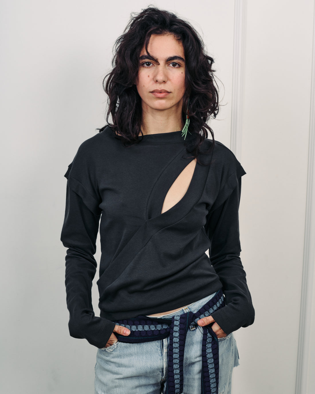 ISABEL MONOCHROME GREY TOP