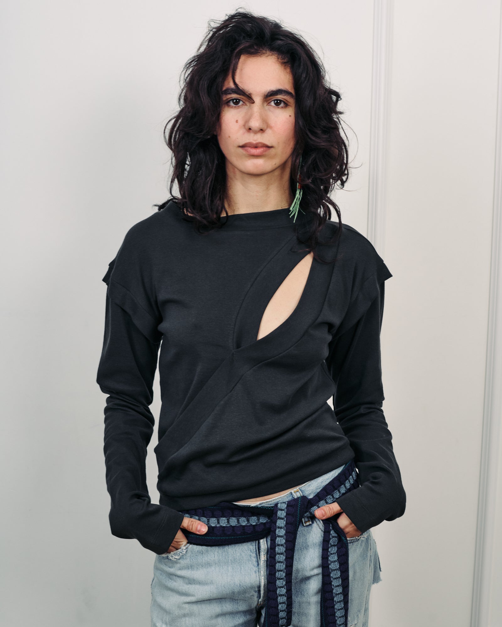 ISABEL MONOCHROME GREY TOP