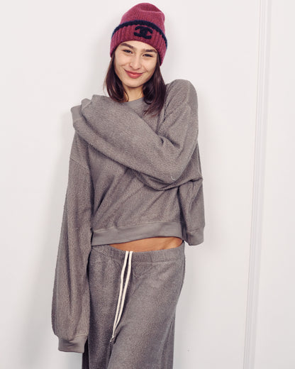 ALBA WIDE SWEATSHIRT MONOCHROME GREY