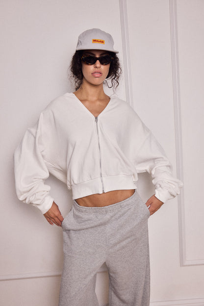 MIKEY ZIP HOODIE WHITE