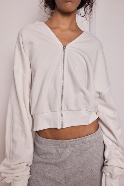 MIKEY ZIP HOODIE WHITE