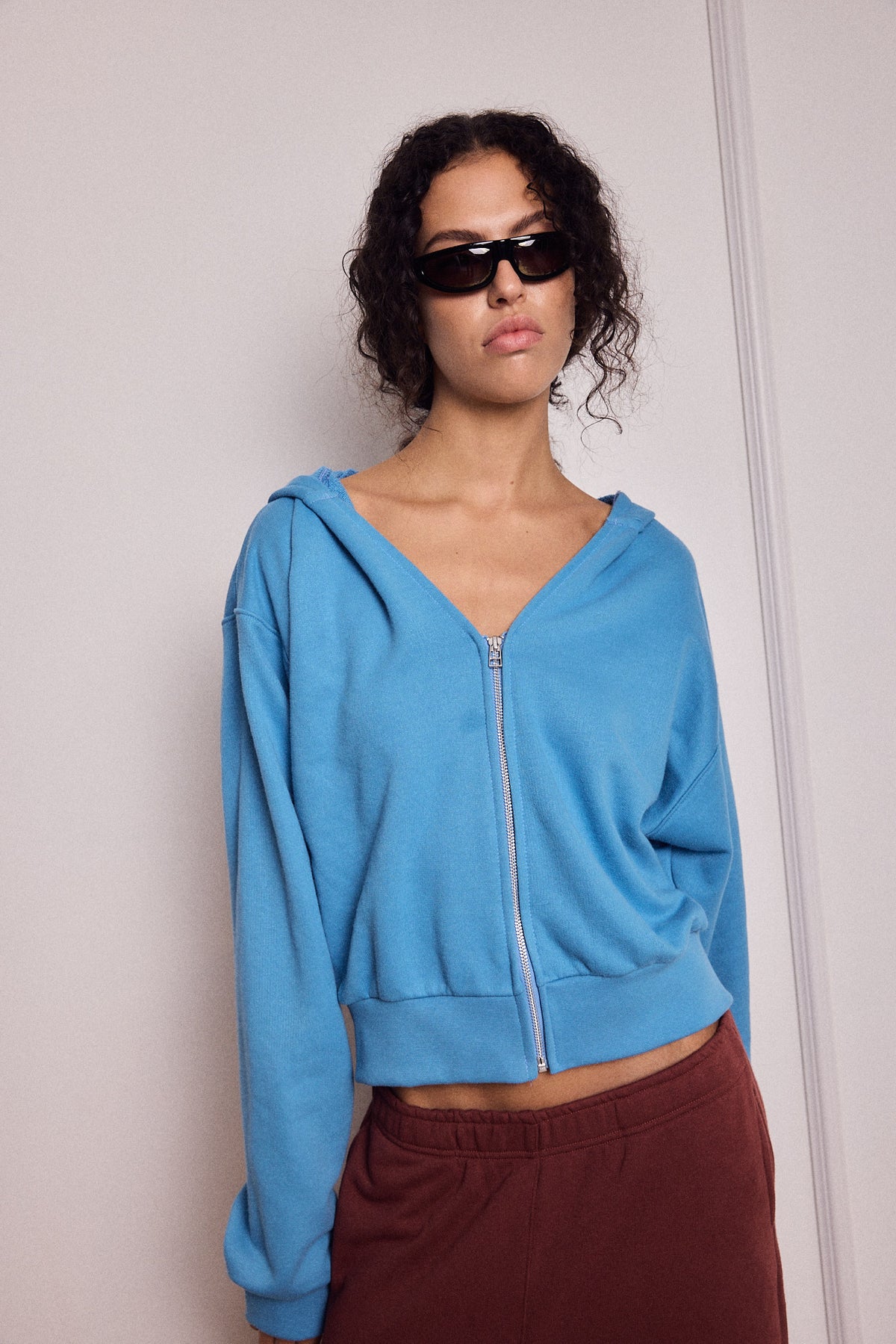 MIKEY ZIP HOODIE BLUE
