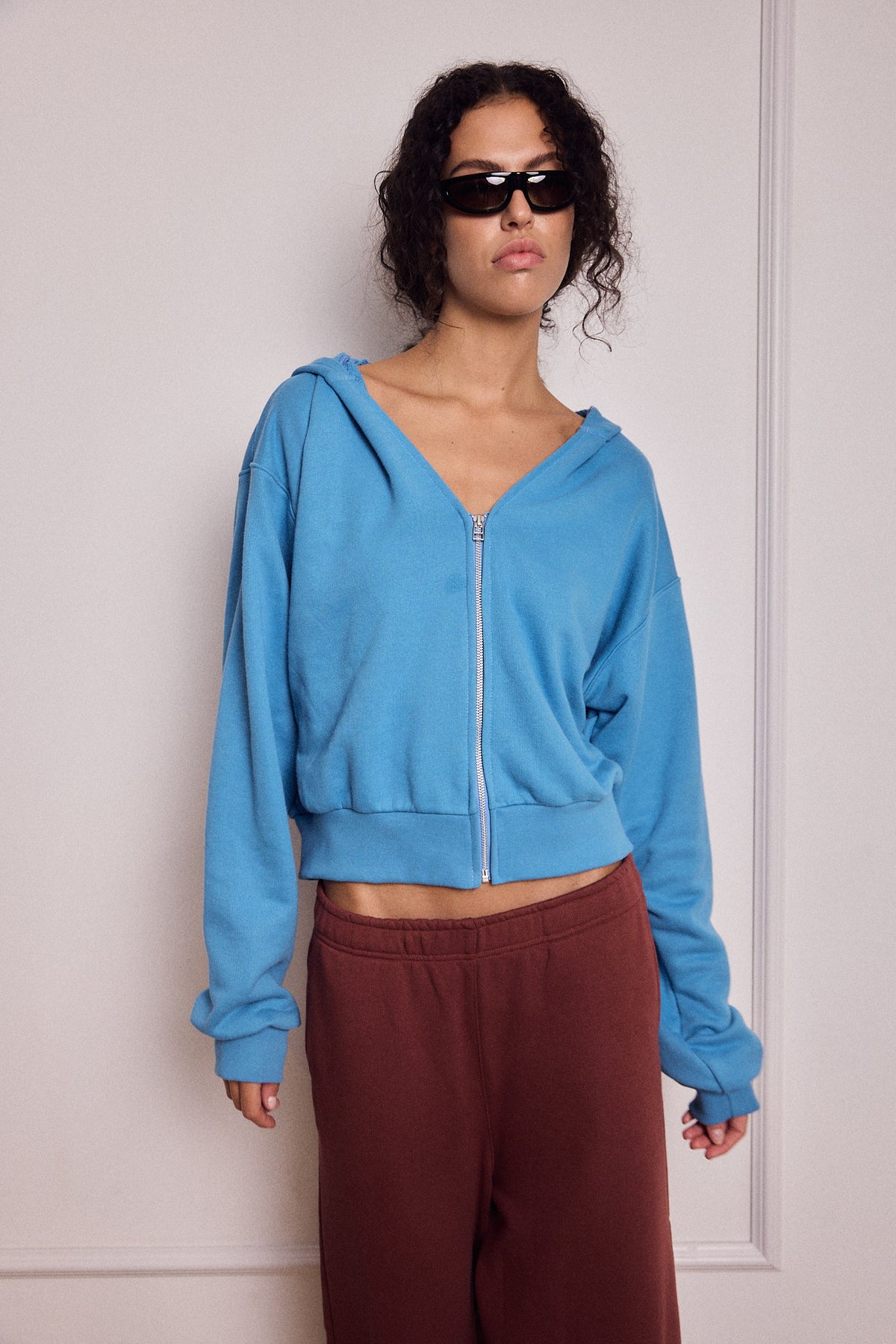 MIKEY ZIP HOODIE BLUE