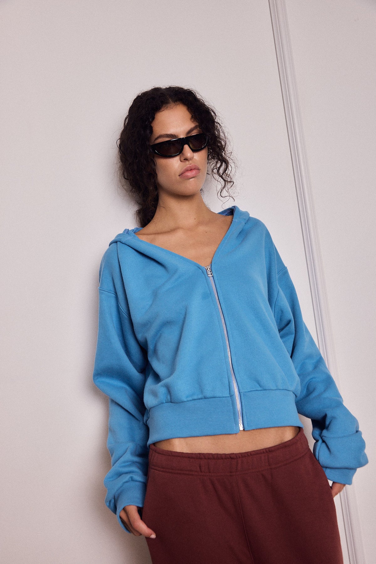 MIKEY ZIP HOODIE BLUE