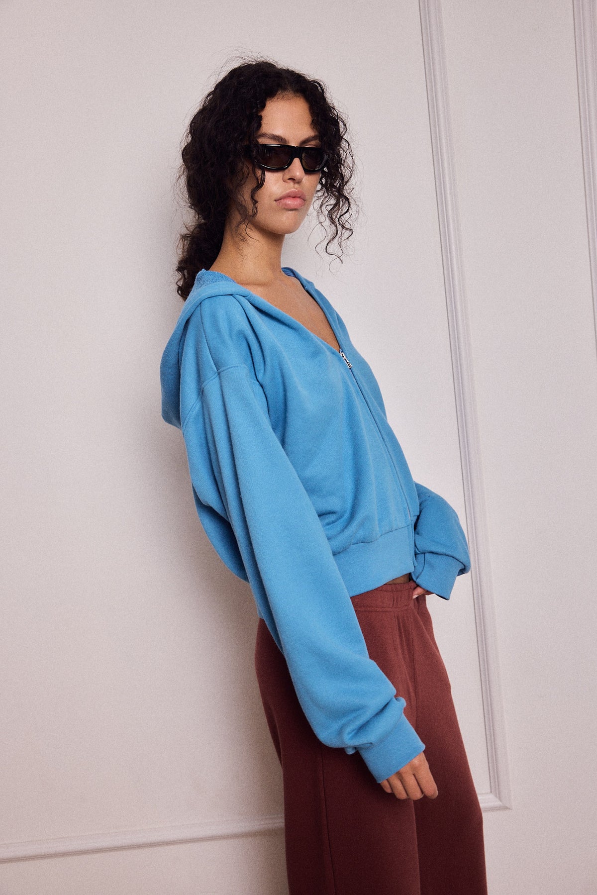 MIKEY ZIP HOODIE BLUE