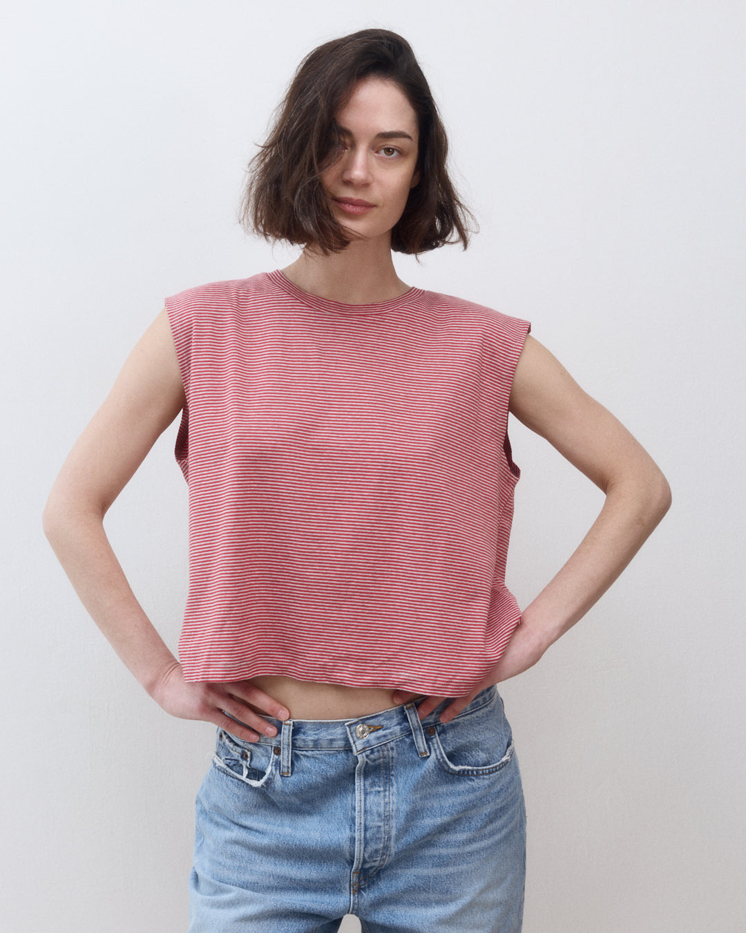 LIA TANK RED STRIPES