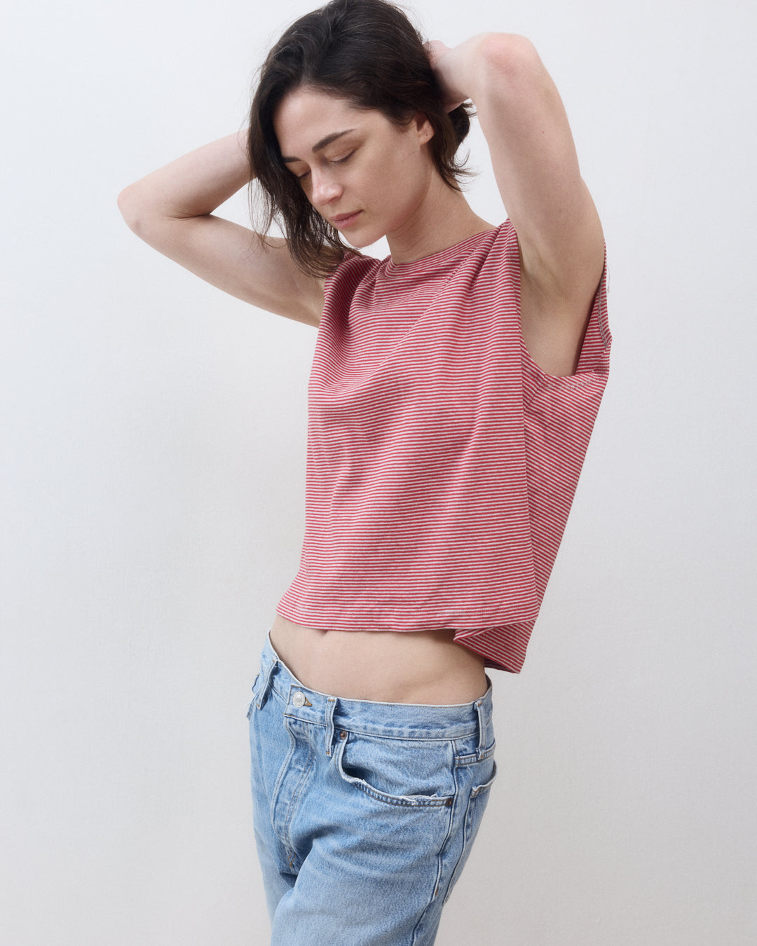 LIA TANK RED STRIPES