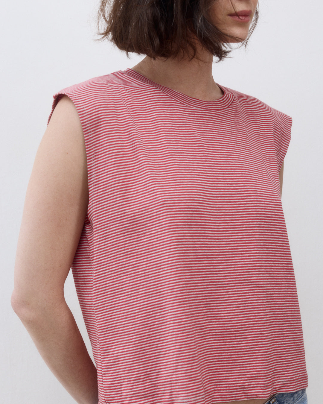 LIA TANK RED STRIPES