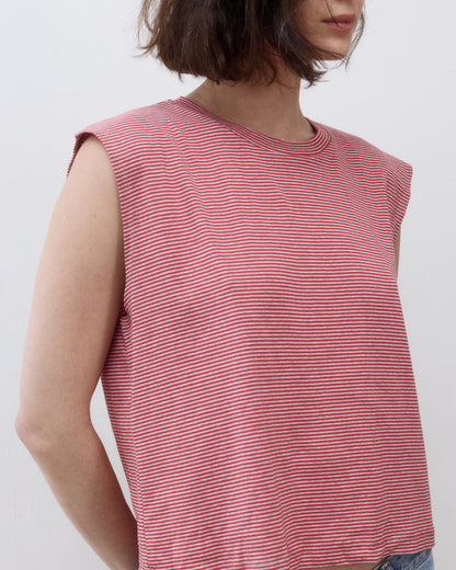 LIA TANK RED STRIPES
