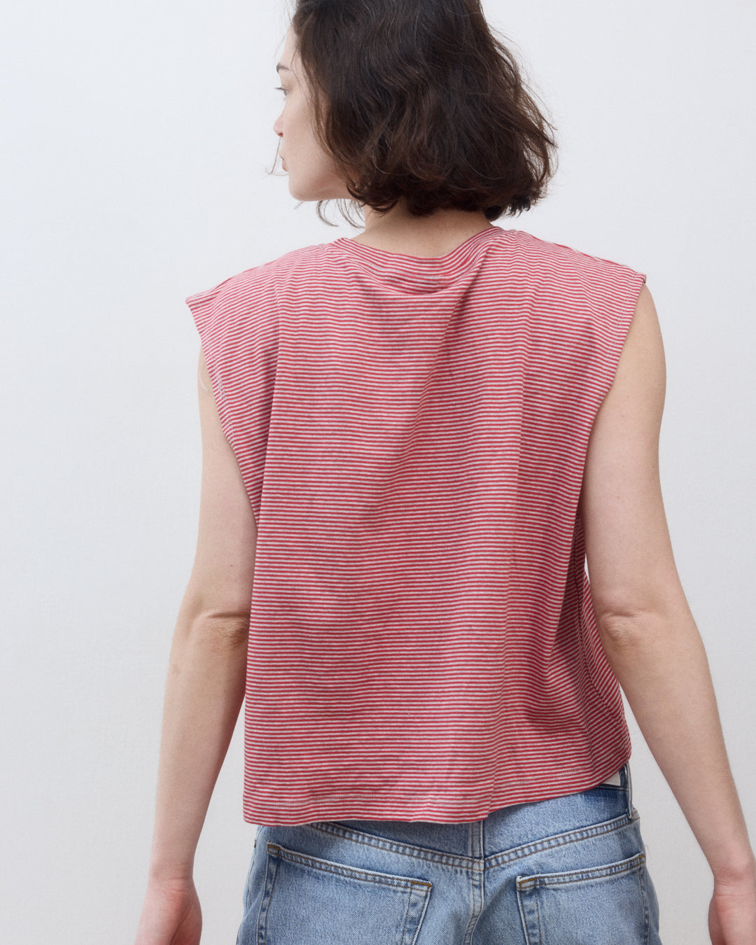 LIA TANK RED STRIPES