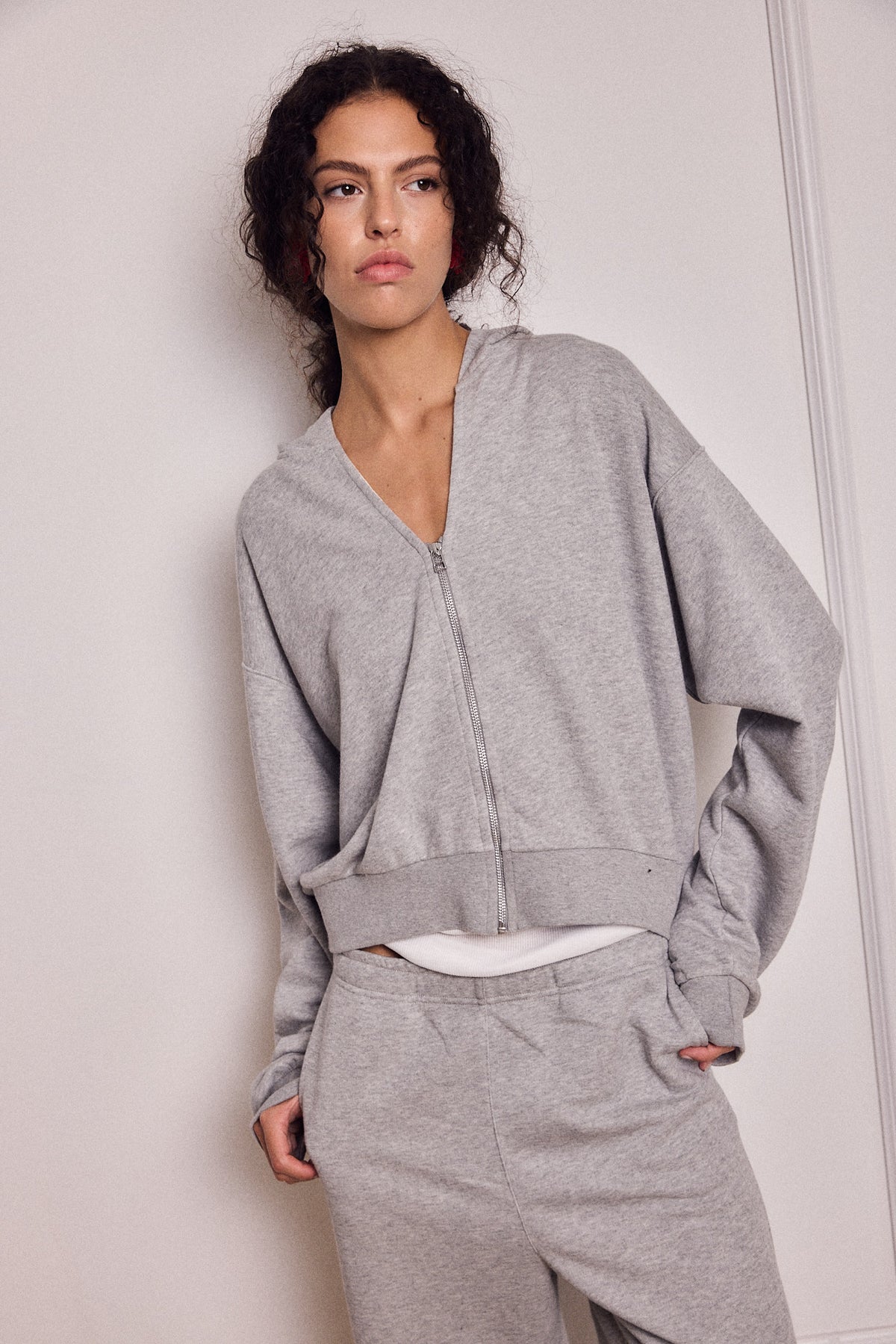 MIKEY ZIP HOODIE AMERICAN GREY