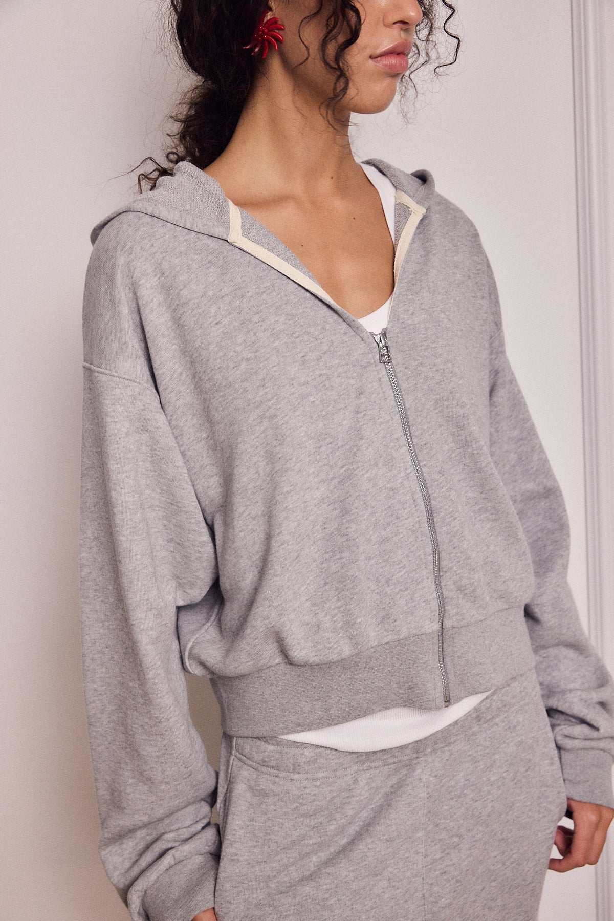 MIKEY ZIP HOODIE AMERICAN GREY