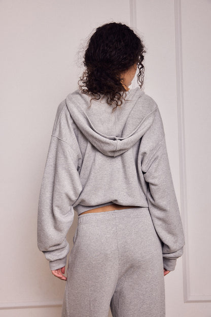 MIKEY ZIP HOODIE AMERICAN GREY