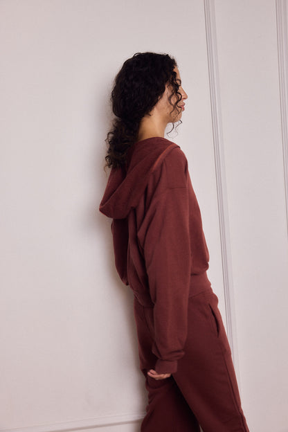 MIKEY ZIP HOODIE BURGUNDY
