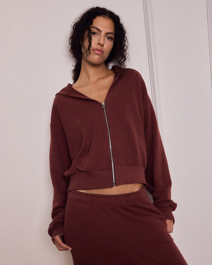 MIKEY ZIP HOODIE BURGUNDY
