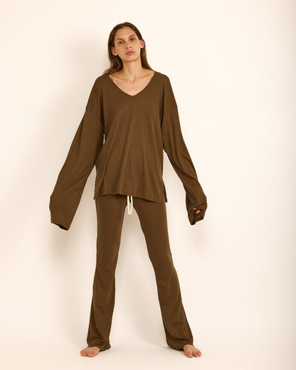 NINA PANTS SMOKY BROWN