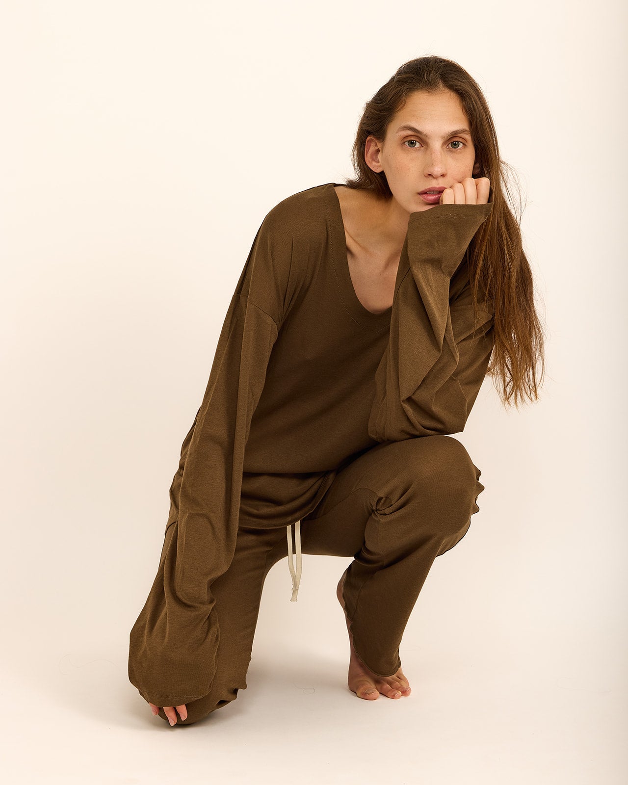 NINA PANTS SMOKY BROWN