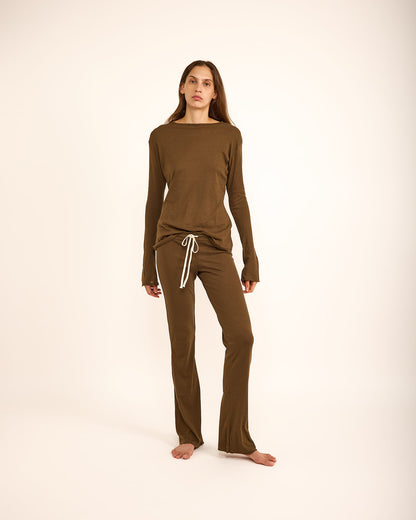 NINA PANTS SMOKY BROWN