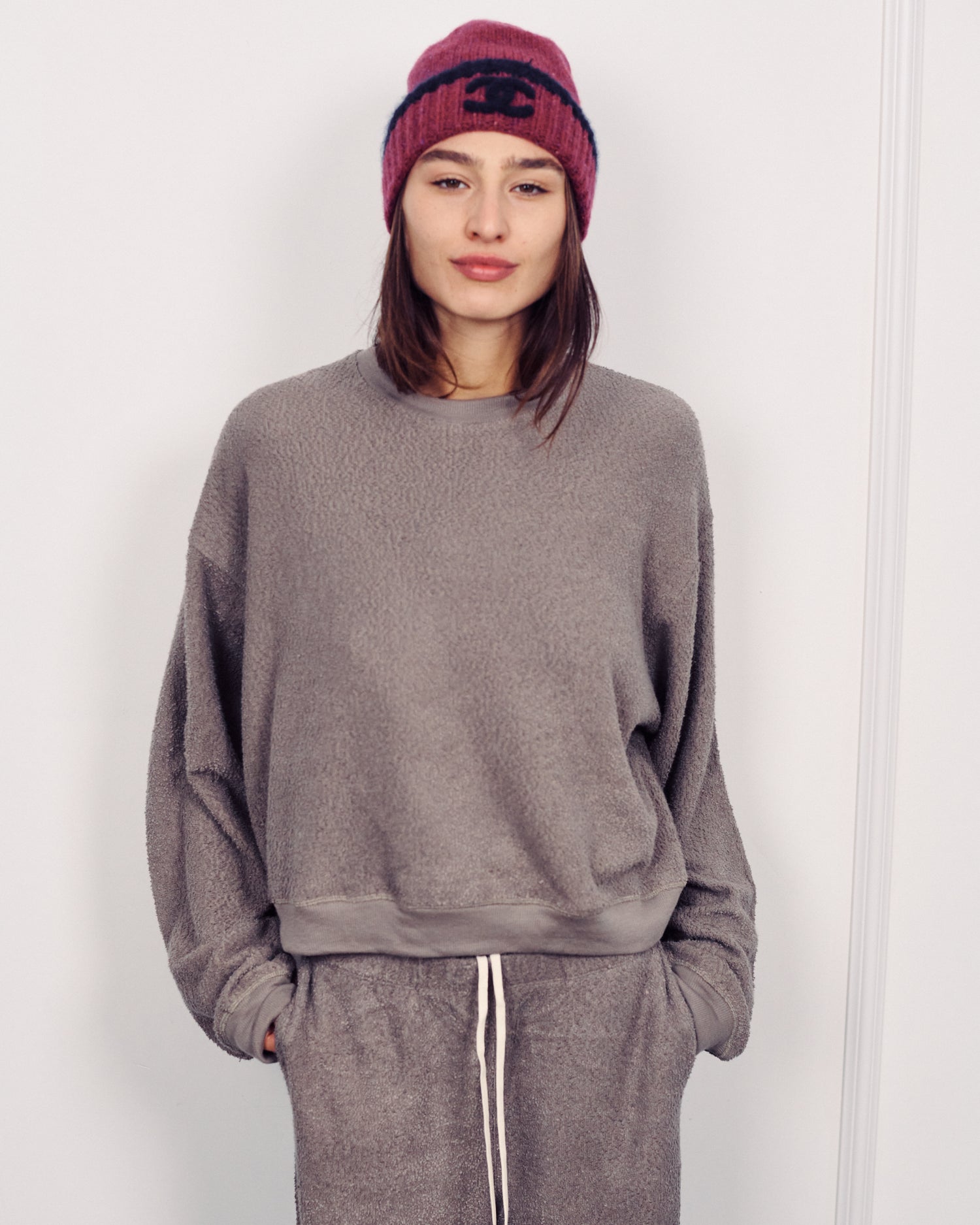 ALBA WIDE SWEATSHIRT MONOCHROME GREY