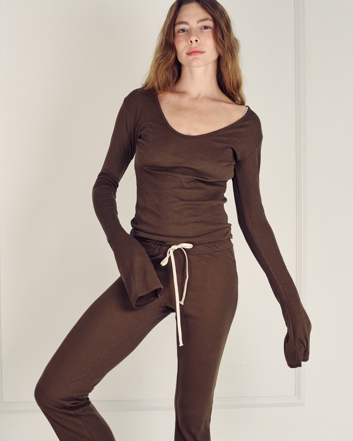 NINA PANTS SMOKY BROWN