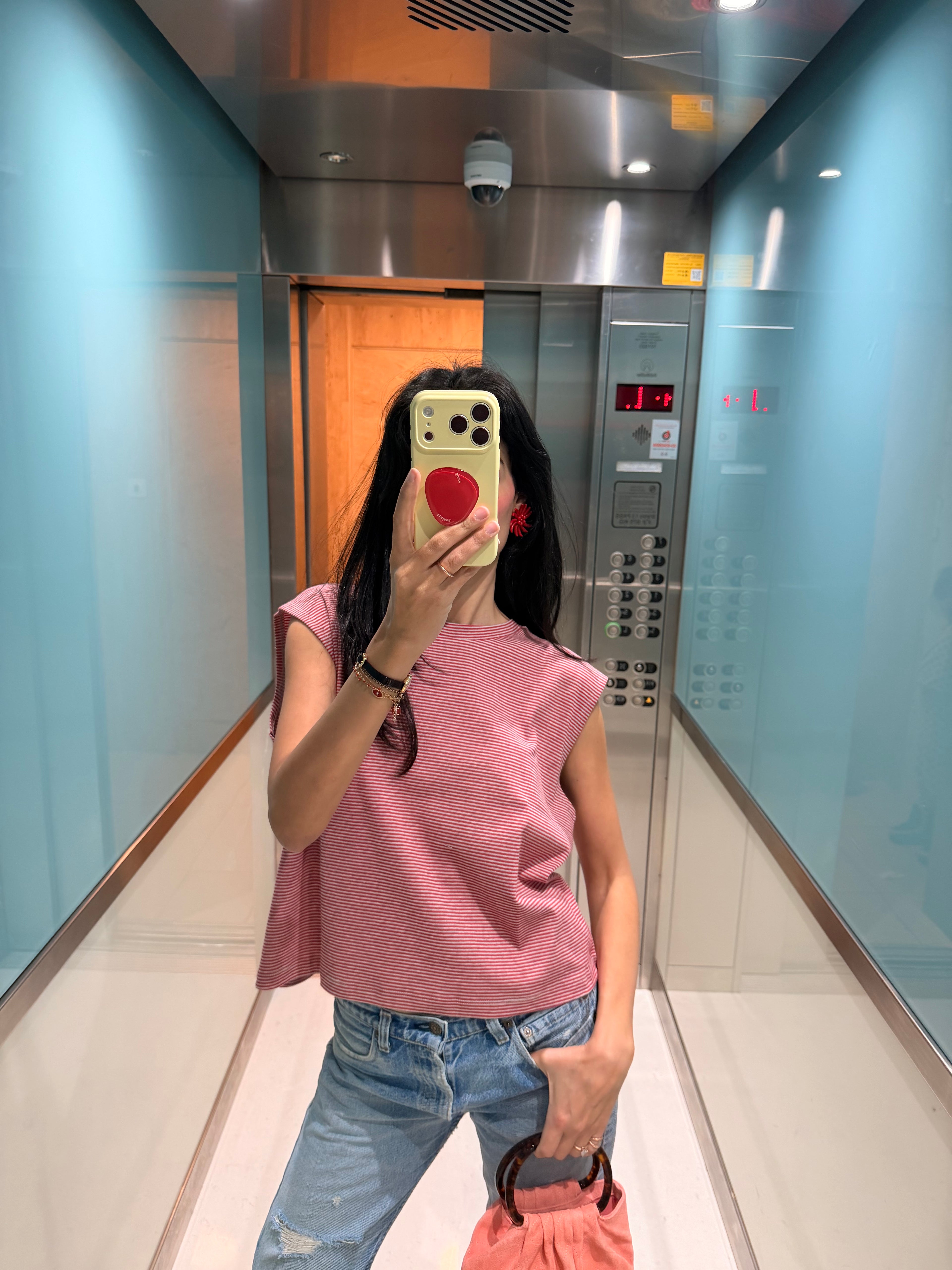 LIA TANK RED STRIPES