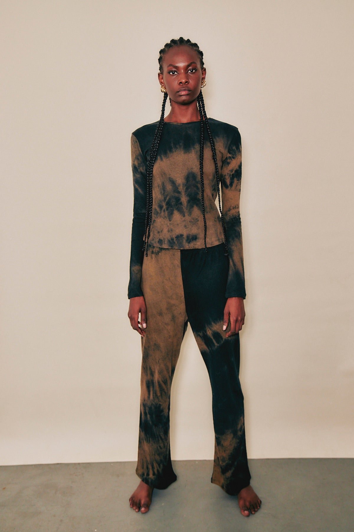 TOBI PANTS TIE DYE BROWN