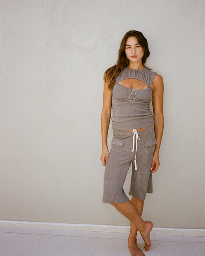 MILIE MONOCHROME GREY TOP