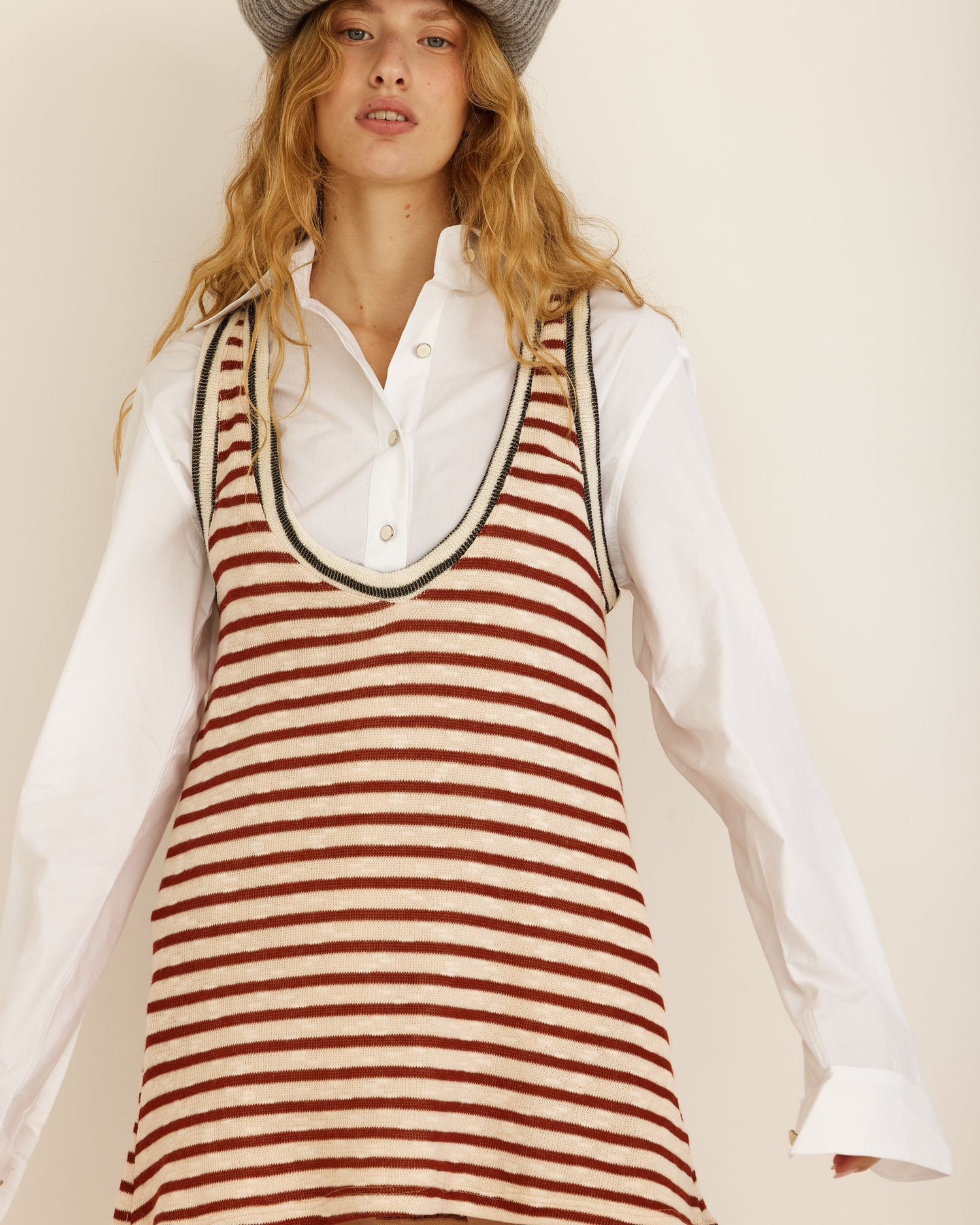 ROSO DRESS RED STRIPES