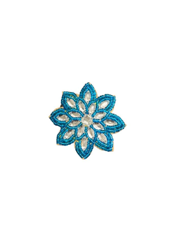 FLORI CLIP EARRING BLUE