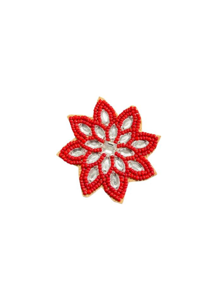 FLORI CLIP EARRING RED