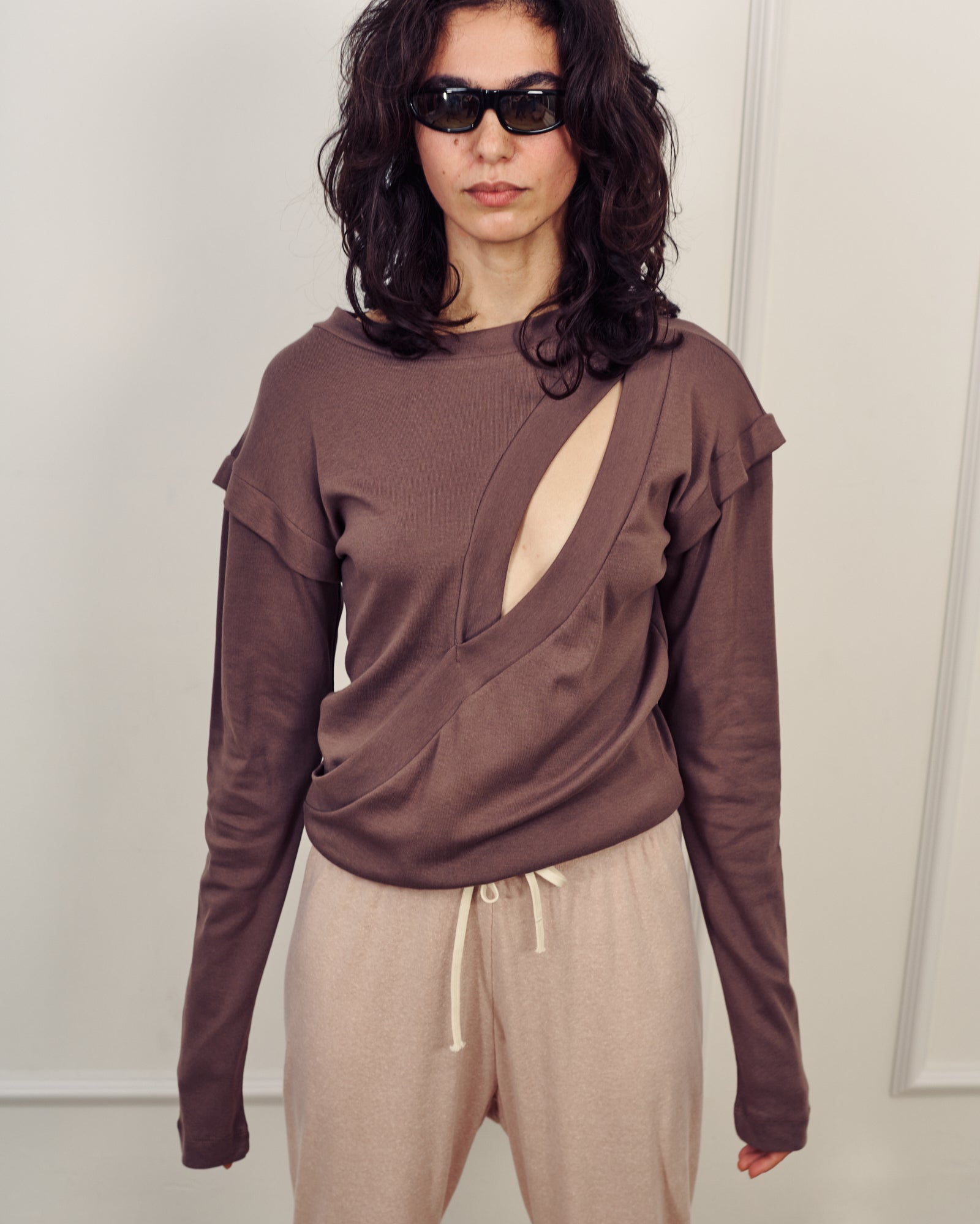 ISABEL SMOKY BROWN TOP