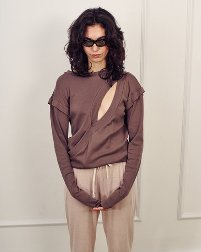 ISABEL SMOKY BROWN TOP