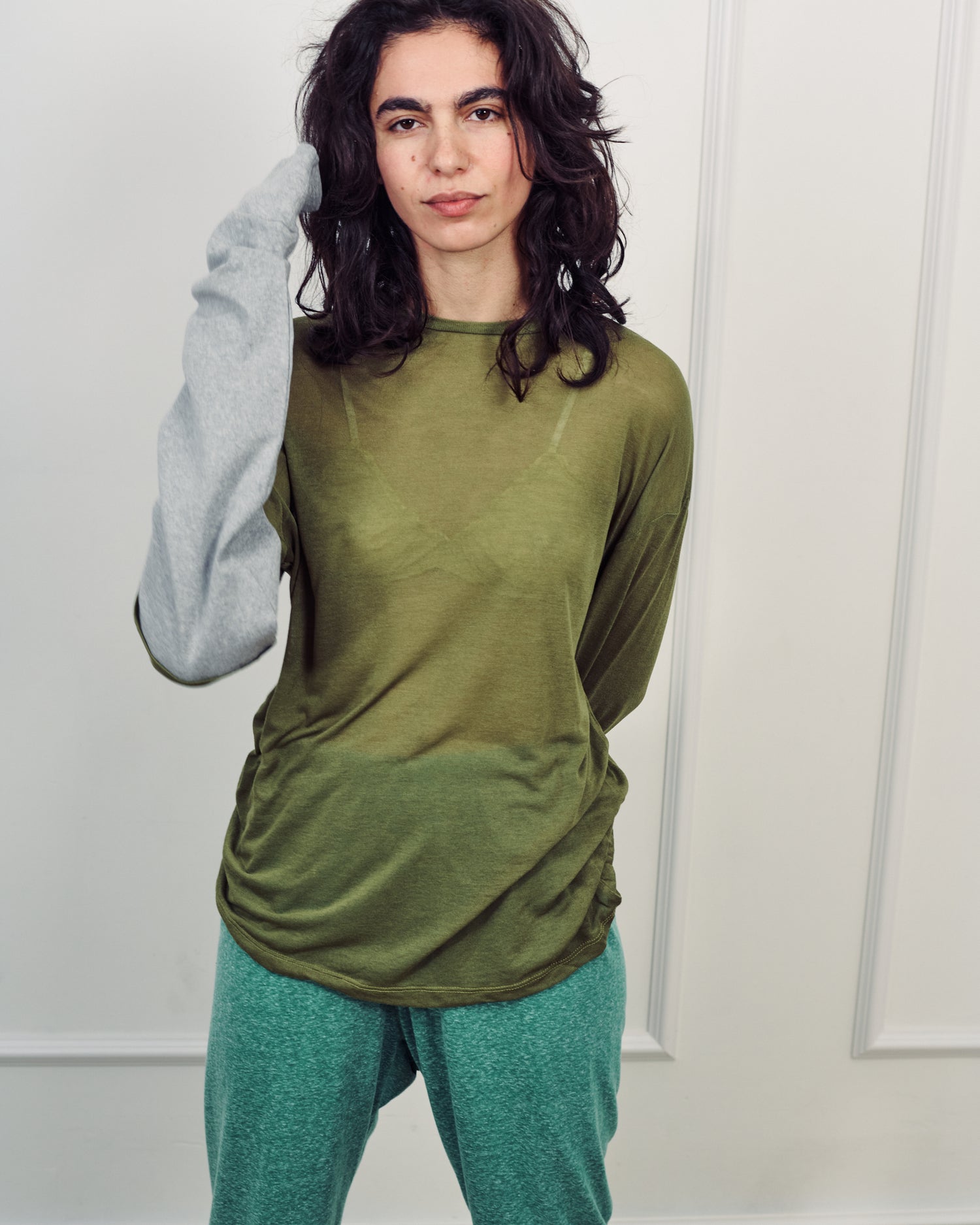 BARI OLIVE GREEN TOP