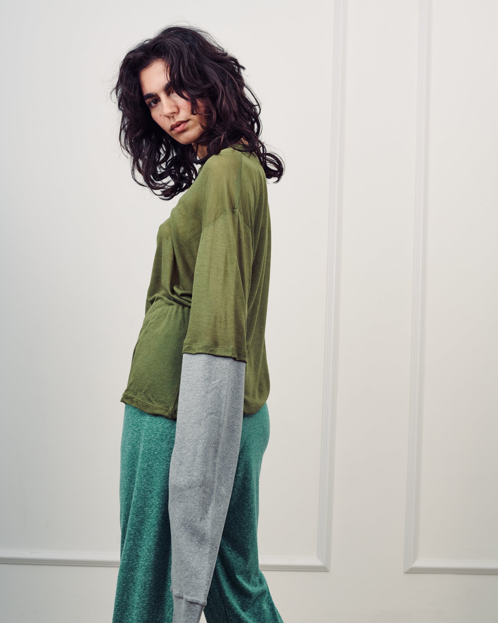 BARI OLIVE GREEN TOP