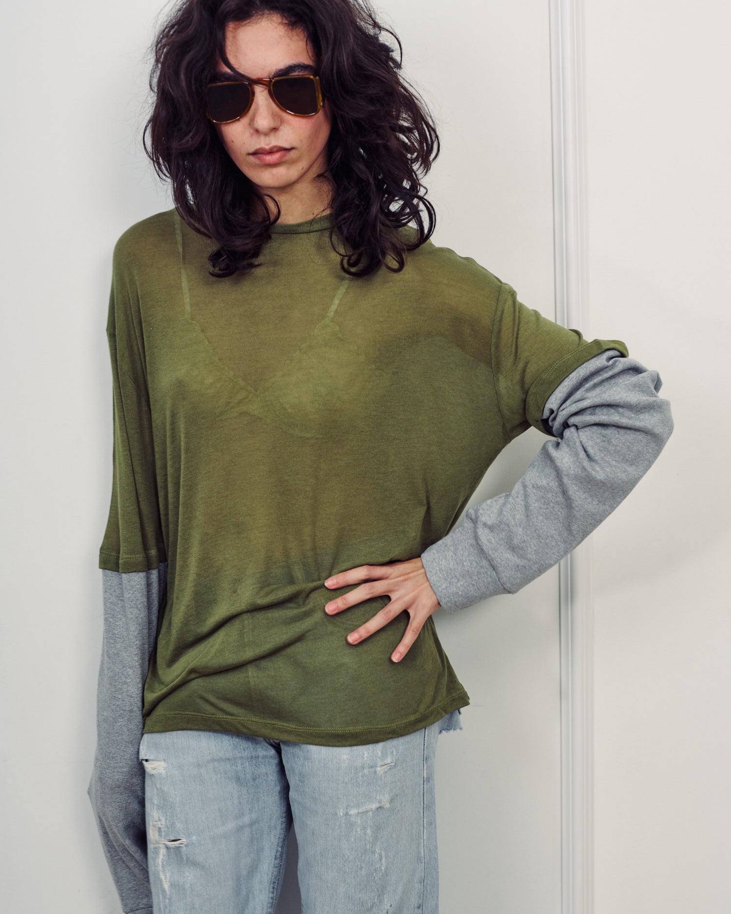 BARI OLIVE GREEN TOP