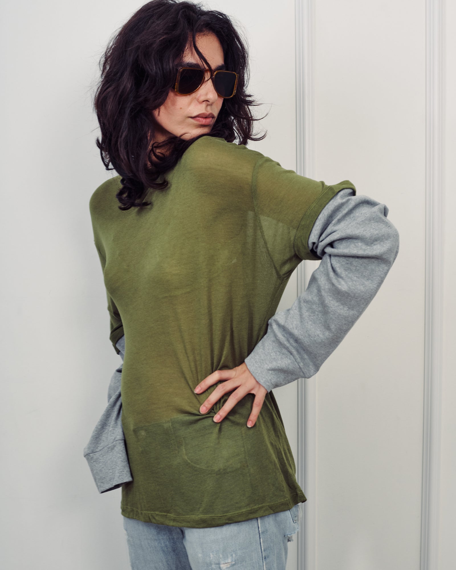 BARI OLIVE GREEN TOP