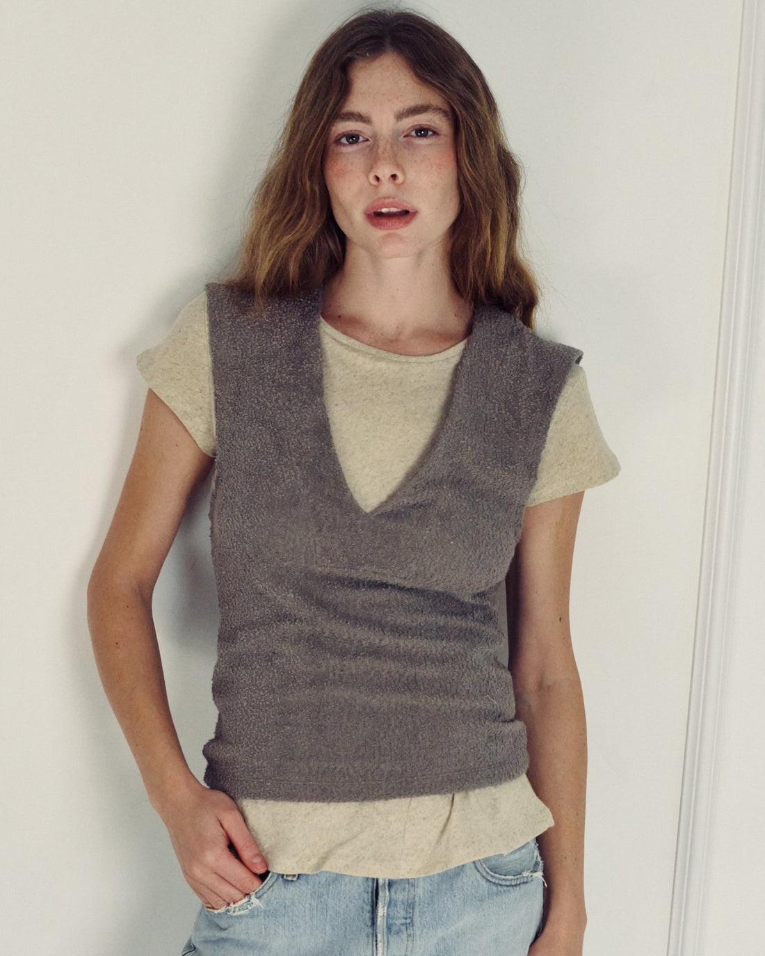 STELLA MONOCHROME GREY TOP