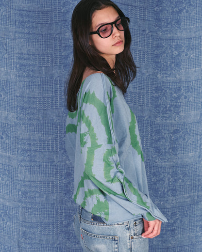 JACKSON BLUE WITH GREEN OVER SIZE SHIRT