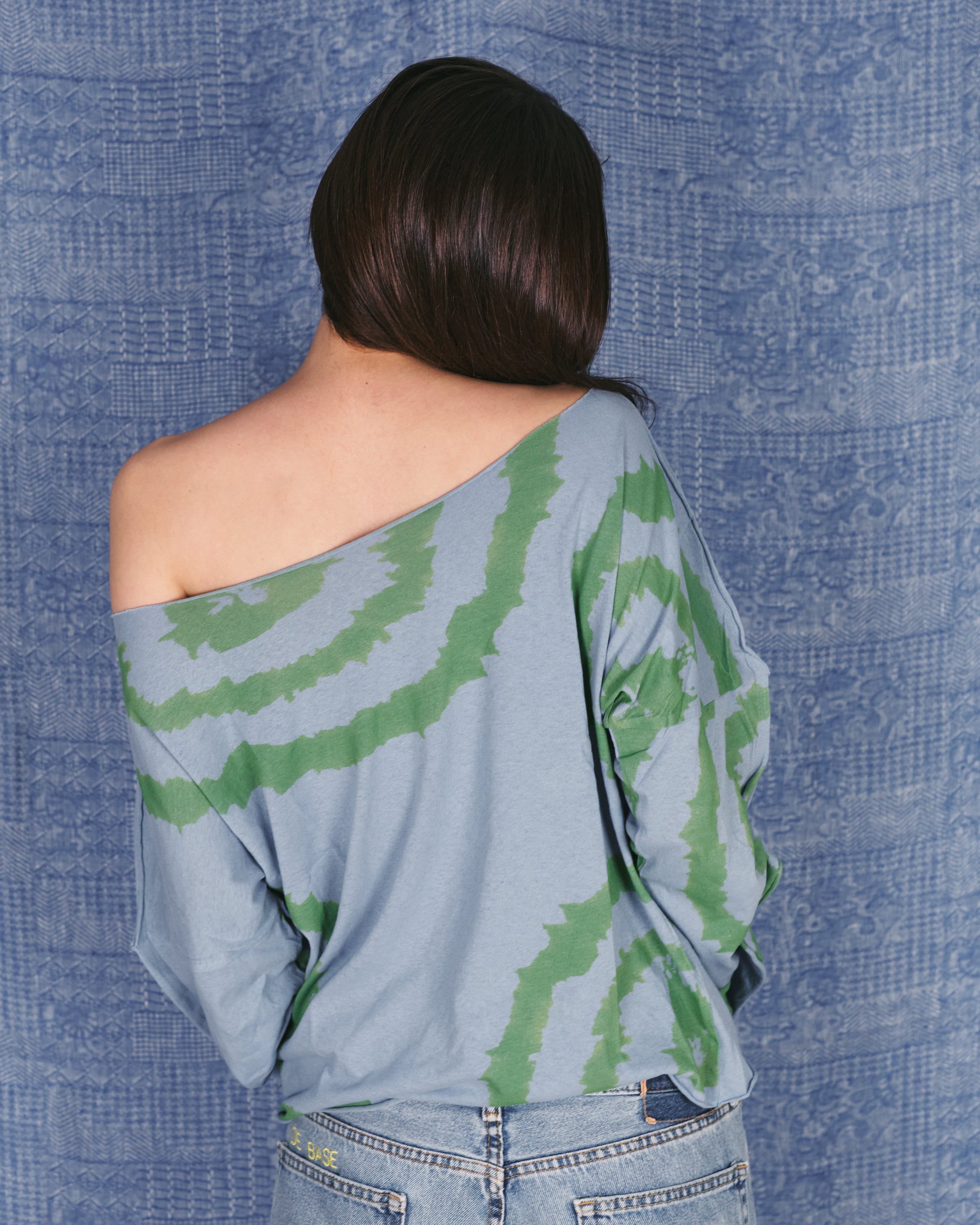 JACKSON BLUE WITH GREEN OVER SIZE SHIRT