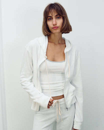 DANIEL ZIP UP WHITE